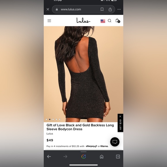 Lulus Backless Long Sleeve Mini Dress- NWOT - Picture 7 of 9